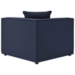 Modway Saybrook 10-Piece Patio Fabric Upholstered Sectional Sofa in Navy