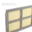 Modway Luana Cane Rattan and Rubberwood Full Headboard in Gray