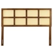 Modway Luana Cane Rattan and Rubberwood Full Headboard in Walnut