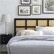 Modway Luana Cane Rattan and Rubberwood Queen Headboard in Black