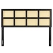 Modway Luana Cane Rattan and Rubberwood Queen Headboard in Black