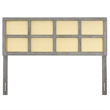 Modway Luana Cane Rattan and Rubberwood Queen Headboard in Gray
