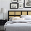 Modway Luana Cane Rattan and Rubberwood King Headboard in Black