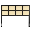 Modway Luana Cane Rattan and Rubberwood King Headboard in Black