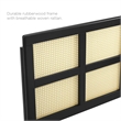 Modway Luana Cane Rattan and Rubberwood King Headboard in Black