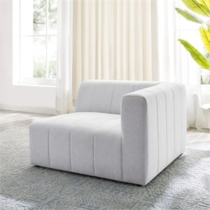 Modway Bartlett Polyester Fabric Upholstered Right Arm Chair in Ivory