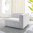 Modway Bartlett Polyester Fabric Upholstered Right Arm Chair in Ivory