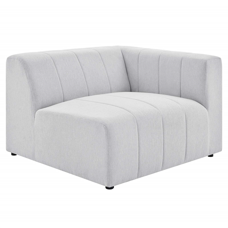 Modway Bartlett Polyester Fabric Upholstered Right Arm Chair in Ivory
