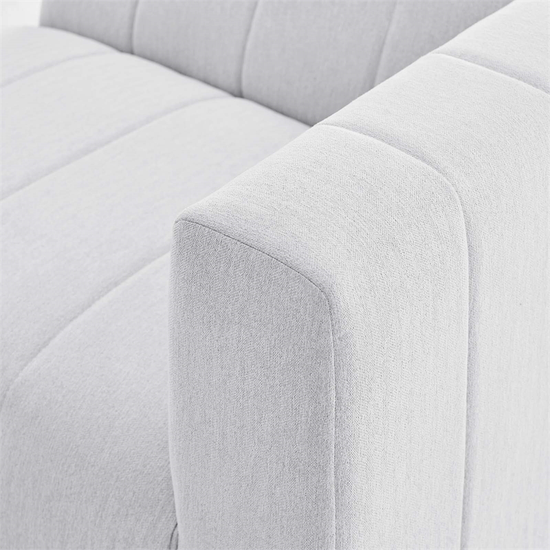 Modway Bartlett Polyester Fabric Upholstered Right Arm Chair in Ivory