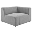 Modway Bartlett Polyester Fabric Upholstered Right Arm Chair in Light Gray
