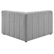 Modway Bartlett Polyester Fabric Upholstered Right Arm Chair in Light Gray