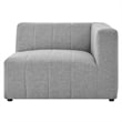 Modway Bartlett Polyester Fabric Upholstered Right Arm Chair in Light Gray
