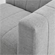 Modway Bartlett Polyester Fabric Upholstered Right Arm Chair in Light Gray