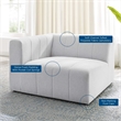 Modway Bartlett Polyester Fabric Upholstered Left Arm Chair in Ivory