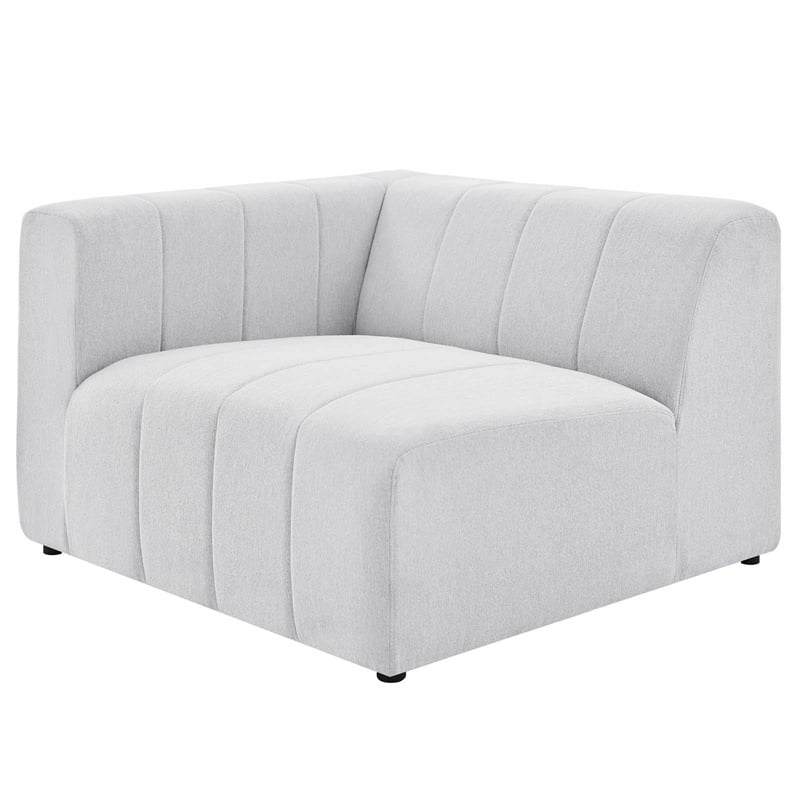 Modway Bartlett Polyester Fabric Upholstered Left Arm Chair in Ivory