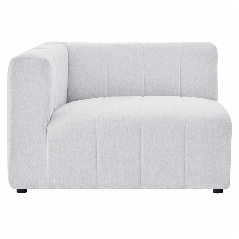 Modway Bartlett Polyester Fabric Upholstered Left Arm Chair in Ivory