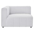 Modway Bartlett Polyester Fabric Upholstered Left Arm Chair in Ivory