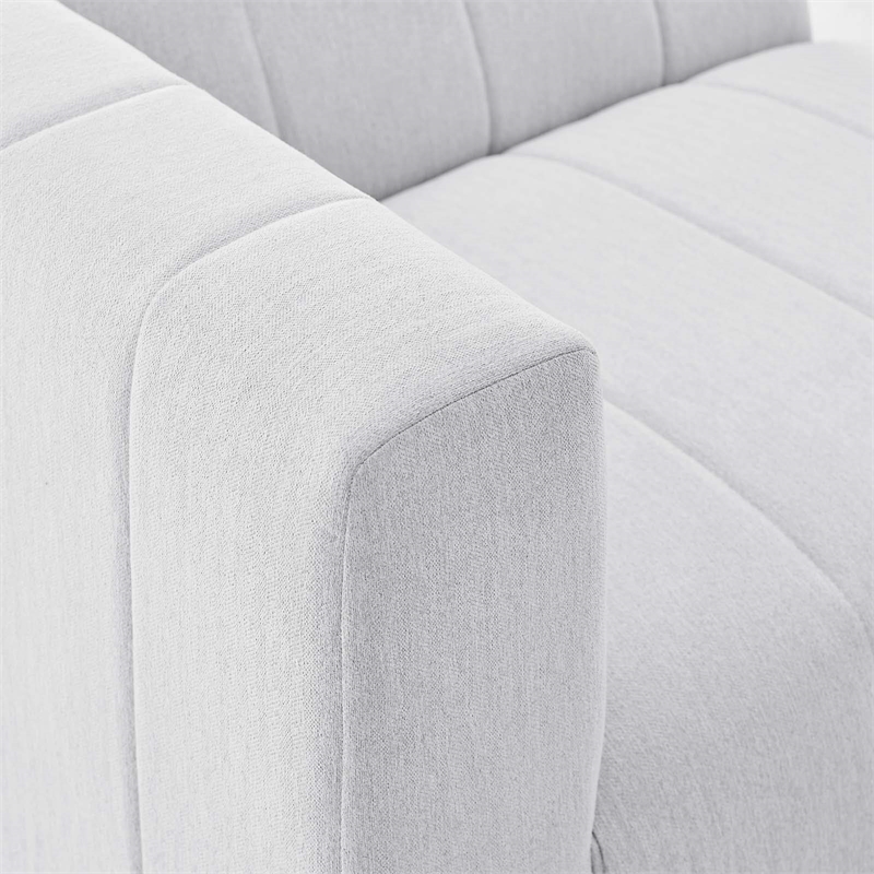 Modway Bartlett Polyester Fabric Upholstered Left Arm Chair in Ivory