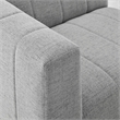 Modway Bartlett Polyester Fabric Upholstered Left Arm Chair in Light Gray
