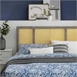 Modway Delmare Cane Rattan and Rubberwood Full Headboard in Gray