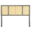 Modway Delmare Cane Rattan and Rubberwood Full Headboard in Gray