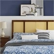 Modway Delmare Cane Rattan and Rubberwood Full Headboard in Walnut