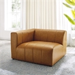 Modway Bartlett Tufting Faux Leather Upholstered Left Arm Chair in Tan