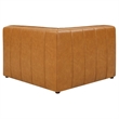 Modway Bartlett Tufting Faux Leather Upholstered Left Arm Chair in Tan