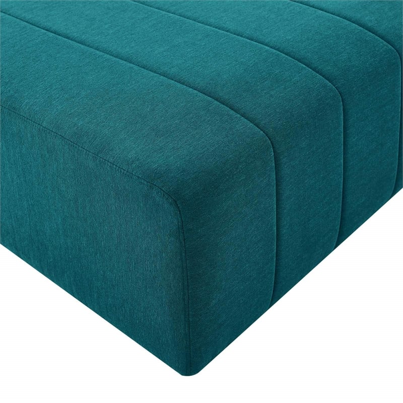 Modway Bartlett Polyester Fabric Upholstered Armless Chair in Teal Blue