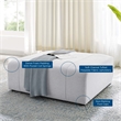 Modway Bartlett Modern Upholstered Polyester Fabric Ottoman in Ivory