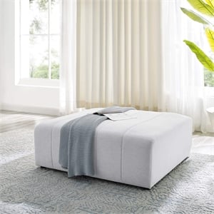 Modway Bartlett Modern Upholstered Polyester Fabric Ottoman in Ivory