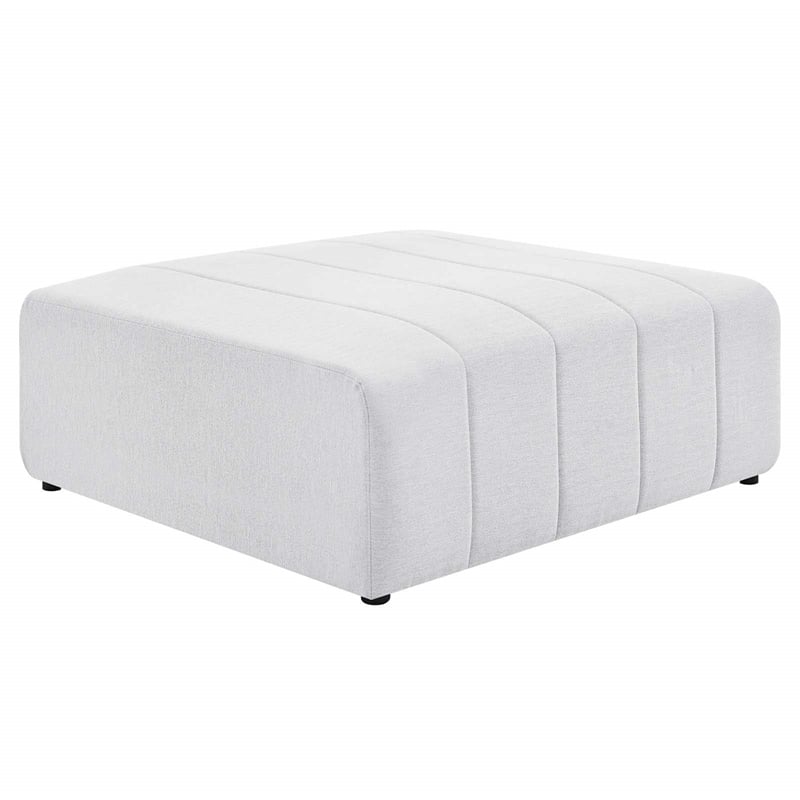 Modway Bartlett Modern Upholstered Polyester Fabric Ottoman in Ivory