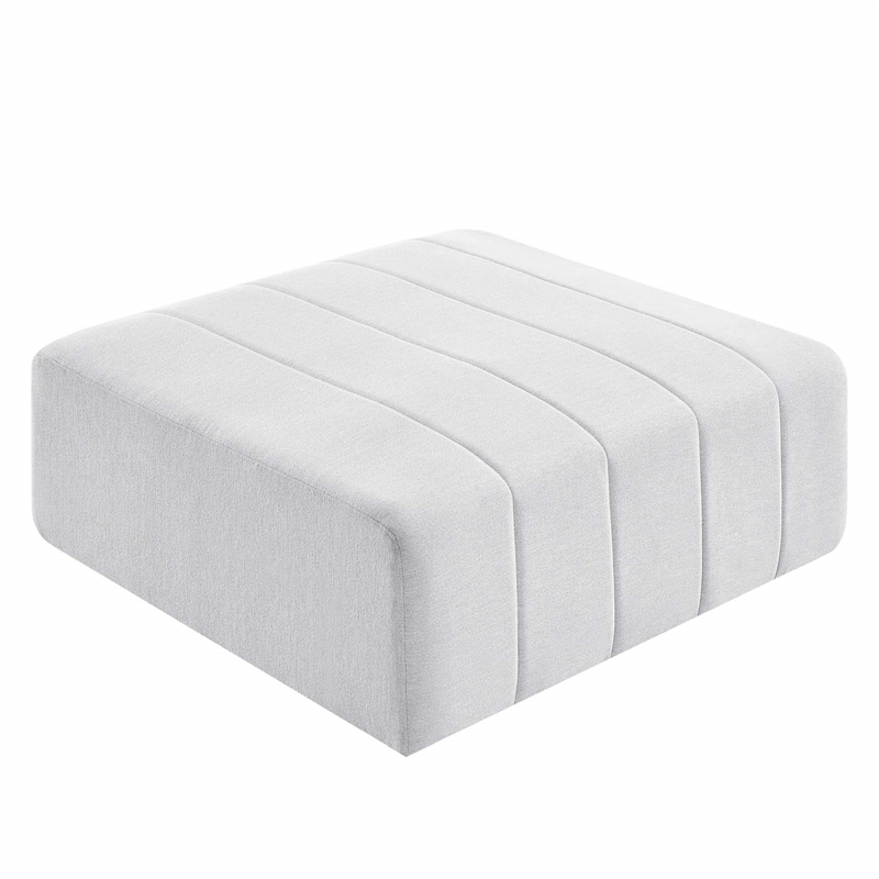 Modway Bartlett Modern Upholstered Polyester Fabric Ottoman in Ivory