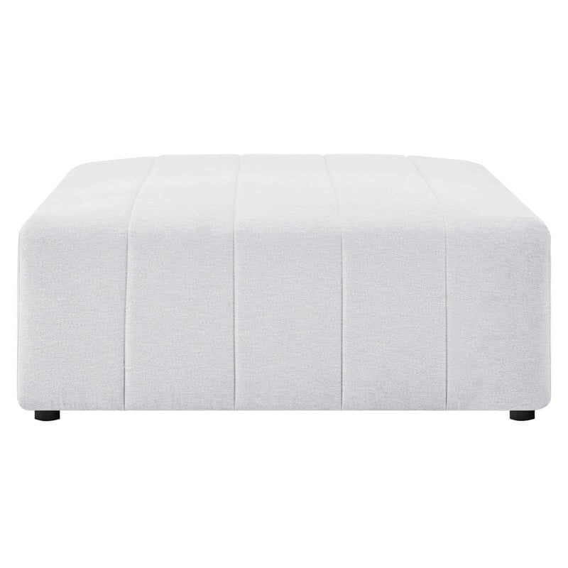 Modway Bartlett Modern Upholstered Polyester Fabric Ottoman in Ivory
