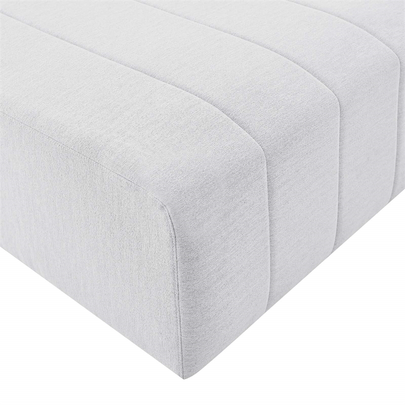 Modway Bartlett Modern Upholstered Polyester Fabric Ottoman in Ivory