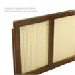 Modway Delmare Cane Rattan and Rubberwood King Headboard in Walnut