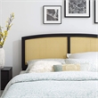 Modway Halcyon Cane Rattan and Rubberwood Full Headboard in Black