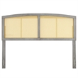 Modway Halcyon Cane Rattan and Rubberwood Queen Headboard in Gray