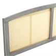 Modway Halcyon Cane Rattan and Rubberwood Queen Headboard in Gray