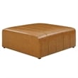 Modway Bartlett Modern Upholstered Faux Leather Ottoman in Tan
