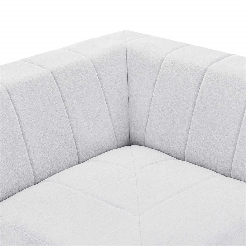 Modway Bartlett Polyester Fabric Upholstered Corner Chair in Ivory