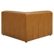 Modway Bartlett Tufting Faux Leather Upholstered Corner Chair in Tan