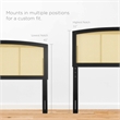 Modway Halcyon Cane Rattan and Rubberwood King Headboard in Black