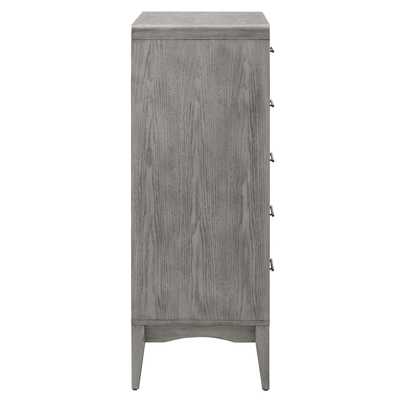 Modway Georgia 5-Drawers Wood Bedroom Chest in Gray