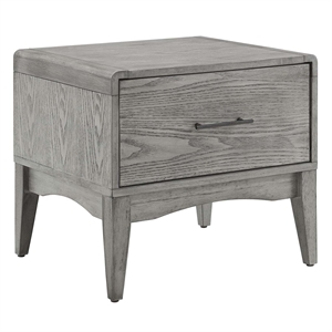 Modway Georgia Modern Rubberwood and Wood Nightstand in Gray Finish