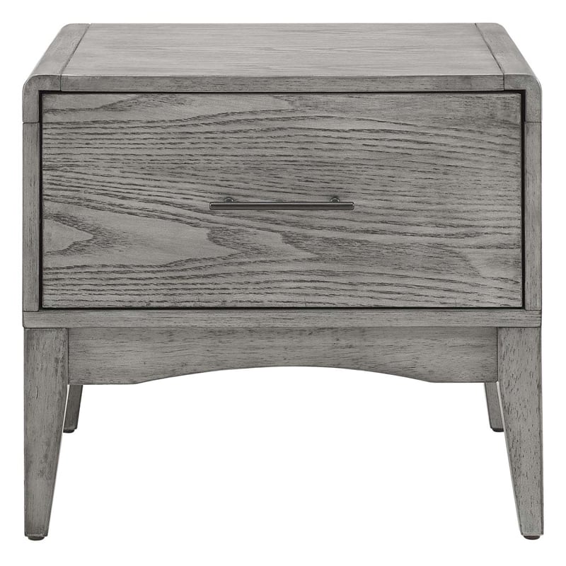 Modway Georgia Modern Rubberwood and Wood Nightstand in Gray Finish