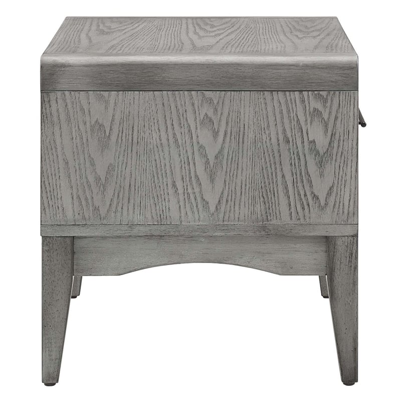 Modway Georgia Modern Rubberwood and Wood Nightstand in Gray Finish