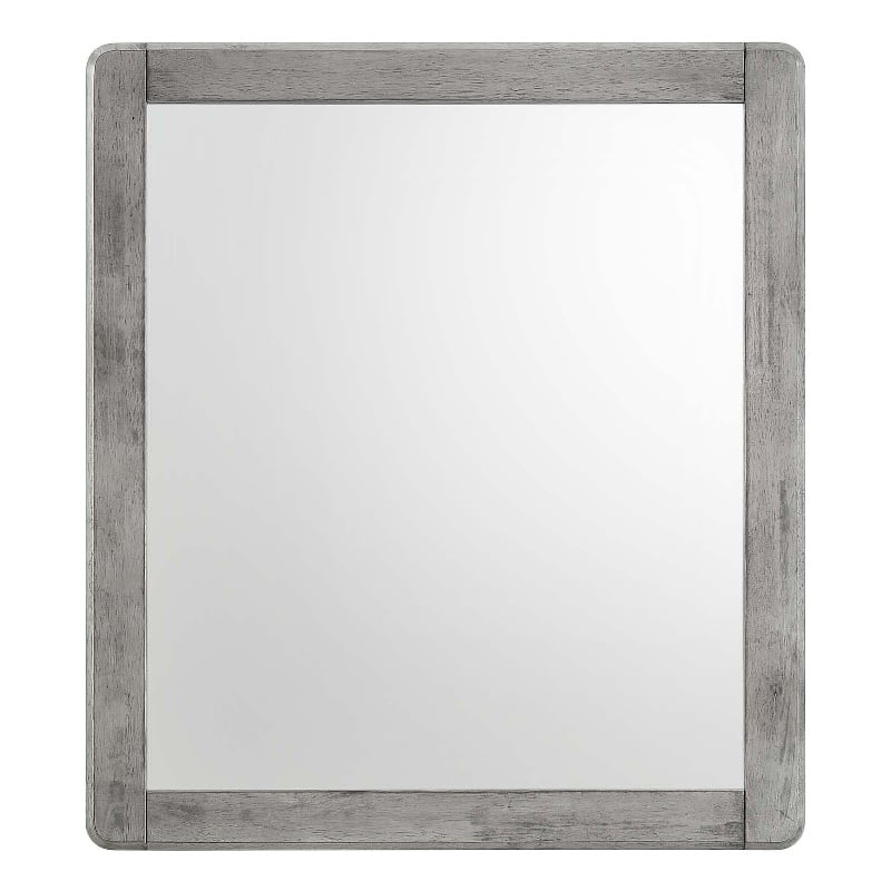 Modway Georgia Modern Style Solid Rubberwood Mirror in Gray Finish