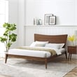 Modway Astra Queen Rubberwood and MDF Wood Platform Bed in Walnut
