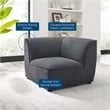 Modway Comprise Polyester Fabric Corner Sectional Sofa Chair in Charcoal